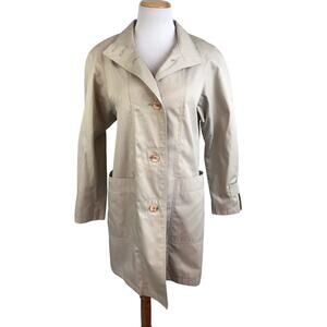 Brem Rainwear Women's Raincoat Trench Coat Rain Jacket Lined Beige Size 8